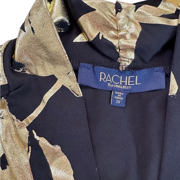 NWT Rachel Roy Black & Gold Graphic Tunic Top Size 2X - Picture 9 of 17